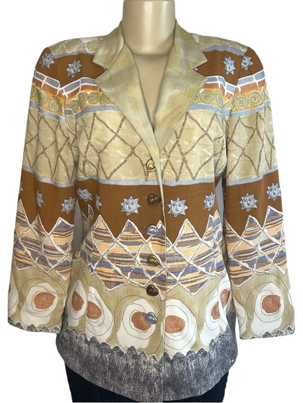 Vintage 80s Platinum By Dorothy Schoelen Celestial Blazer